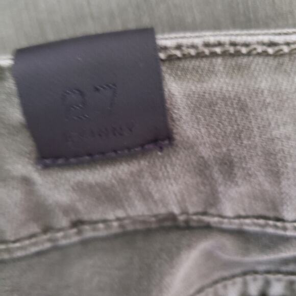 VINCE MULTI POCKET ZIP FRONT GREEN SKINNY JEANS SIZE 27 - Picture 5 of 6